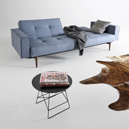 Splitback Styletto Sofa Bed / With Armrests Dark Wood